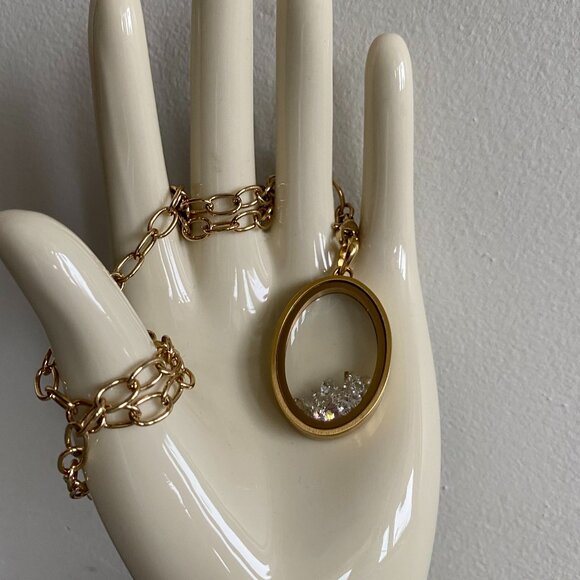 Origami Owl Gold Toggle Chain Oval Necklace Pendant - Picture 5 of 12